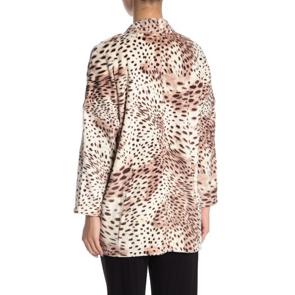 NWT Nordstrom N Natori Fleece Leopard Print Robe - Picture 3 of 3